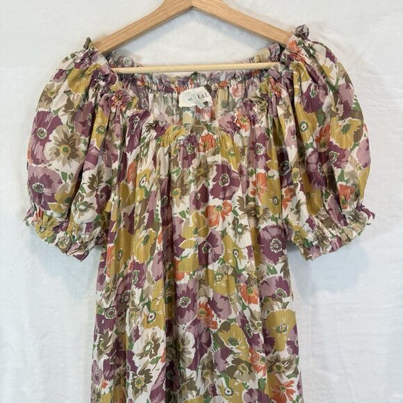 The Great The Chateau Maxi Dress Golden Lilac Flower Floral Silk - Picture 3 of 12